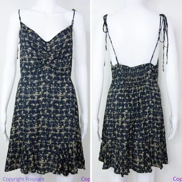 NEW Intimately Free People Caught Up Printed‎ Slip Dress, Black, Medium